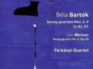 Béla Bartók Quatuors à cordes n°3 Sz85 & 4Sz91 - Leo Weiner : Quatuor à cordes n°3 « Pastorale » - Fantaisie et Fugue op.26