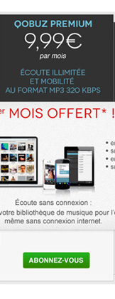 Abonnement Qobuz Premium avec le 1er mois offert