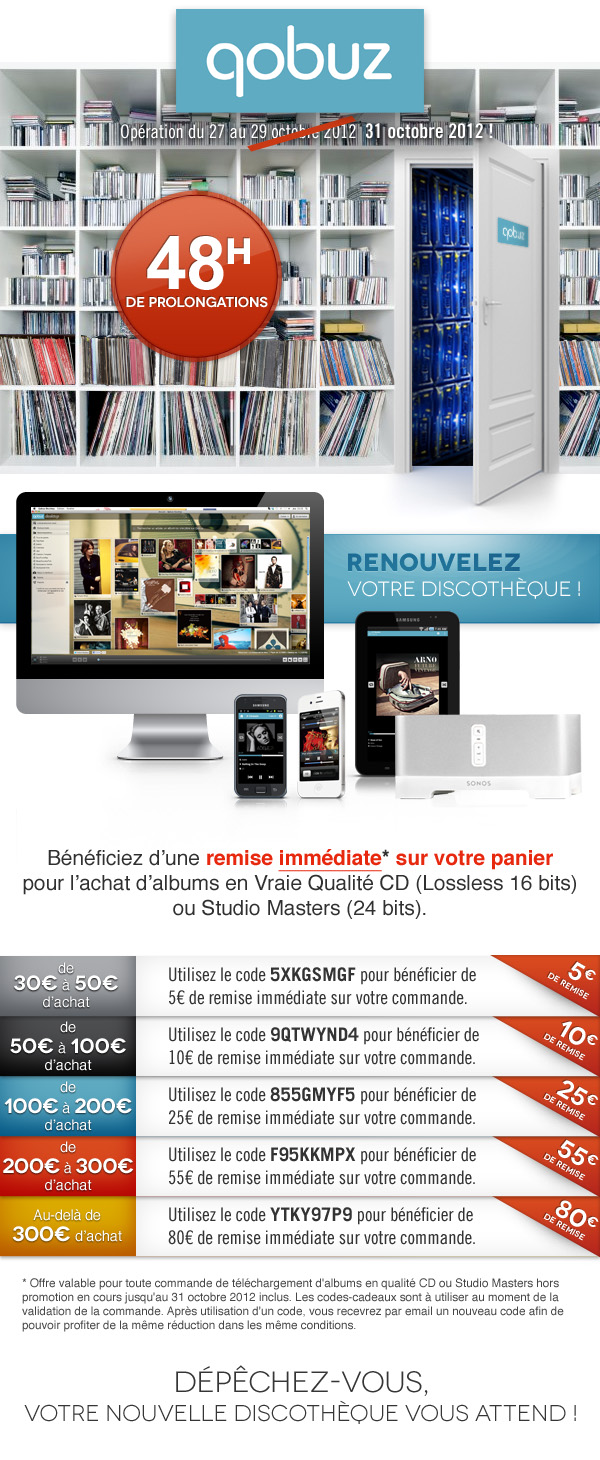 Prolongation exceptionnelle jusqu'au 31 octobre 2012 !