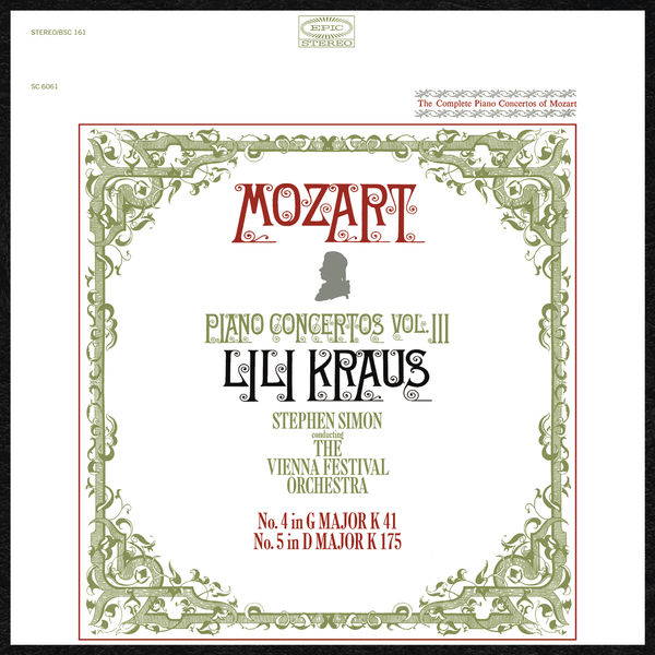 Lili Kraus|Mozart: Piano Concertos, vol. 3 (Nos. 4 & 5)