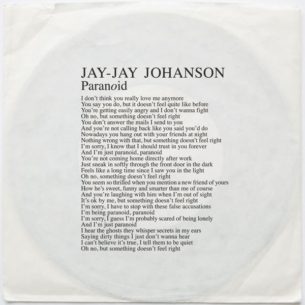 Jay-Jay Johanson|Paranoid (Edit)