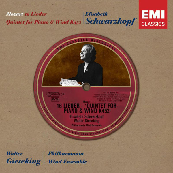 Elisabeth Schwarzkopf/Walter Gieseking/New Philharmonia Wind Ensemble|Historical Series: Mozart Lieder Elisabeth Schwarzkopf/Walter Gieseking/New Philharmonia Wind Ensemble|Historical Series: Mozart Lieder