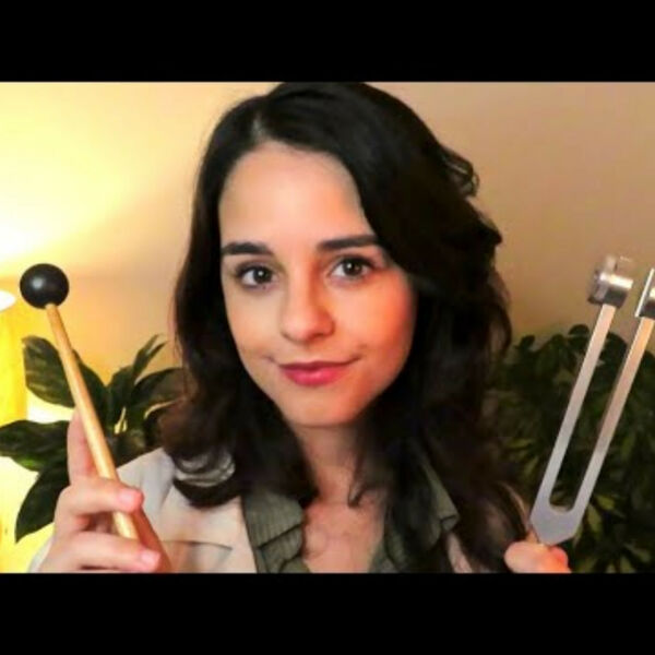 ASMR COZY Ear Exam Ear to Ear Tuning Fork Medical Roleplay, tiny hands