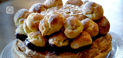 New Year's Eve menu: St Honoré with pistachio New Year's Eve menu: St Honoré with pistachio